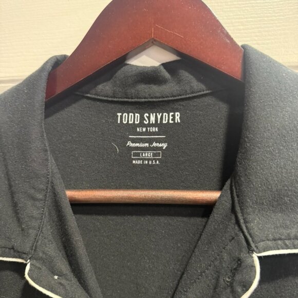 Todd Snyder Jersey Button Down Polo Black L - Picture 2 of 3